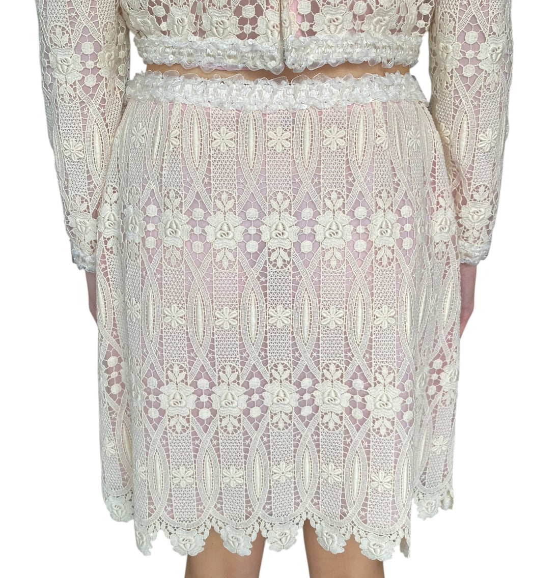 Giambattista Valli Ivory Lace 2-piece Skirt Set - IT 44 / US 8