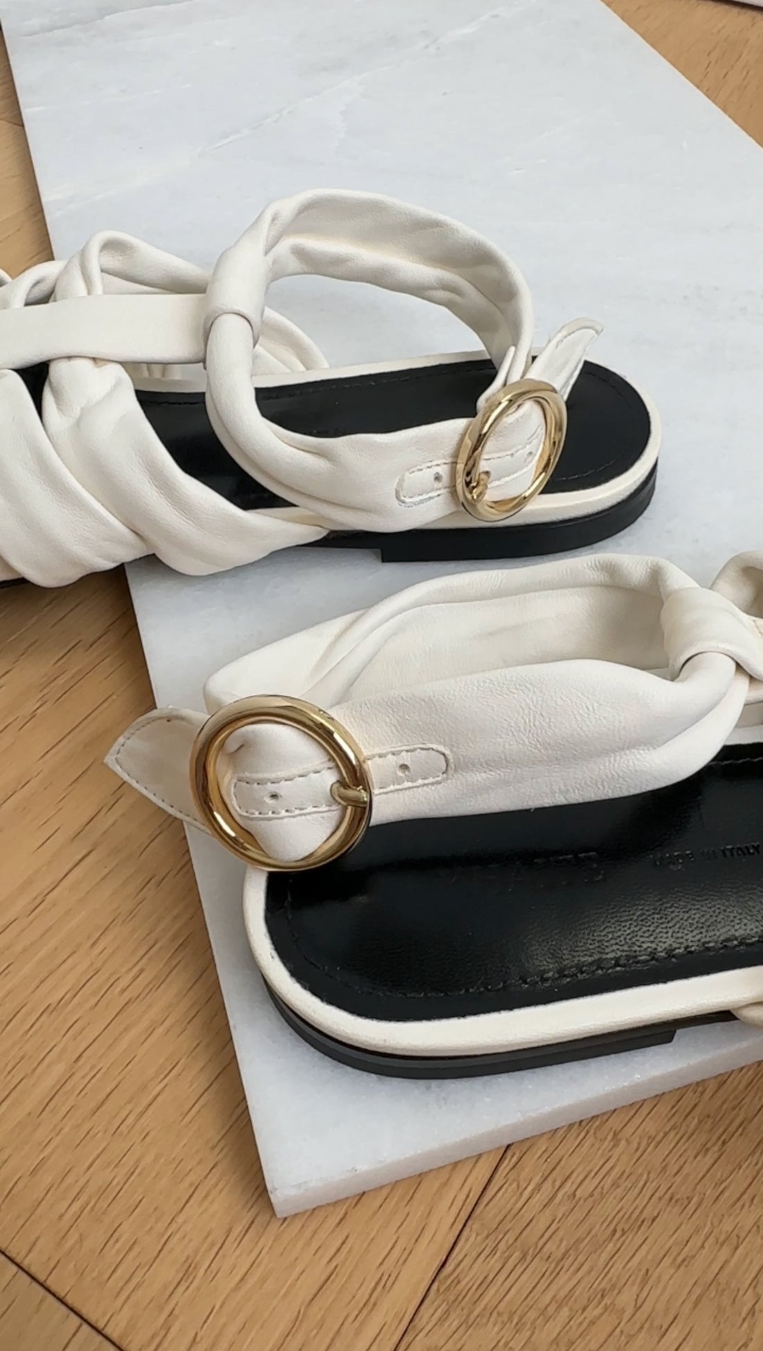 Khaite White Soft Leather Perth Sandals - 37