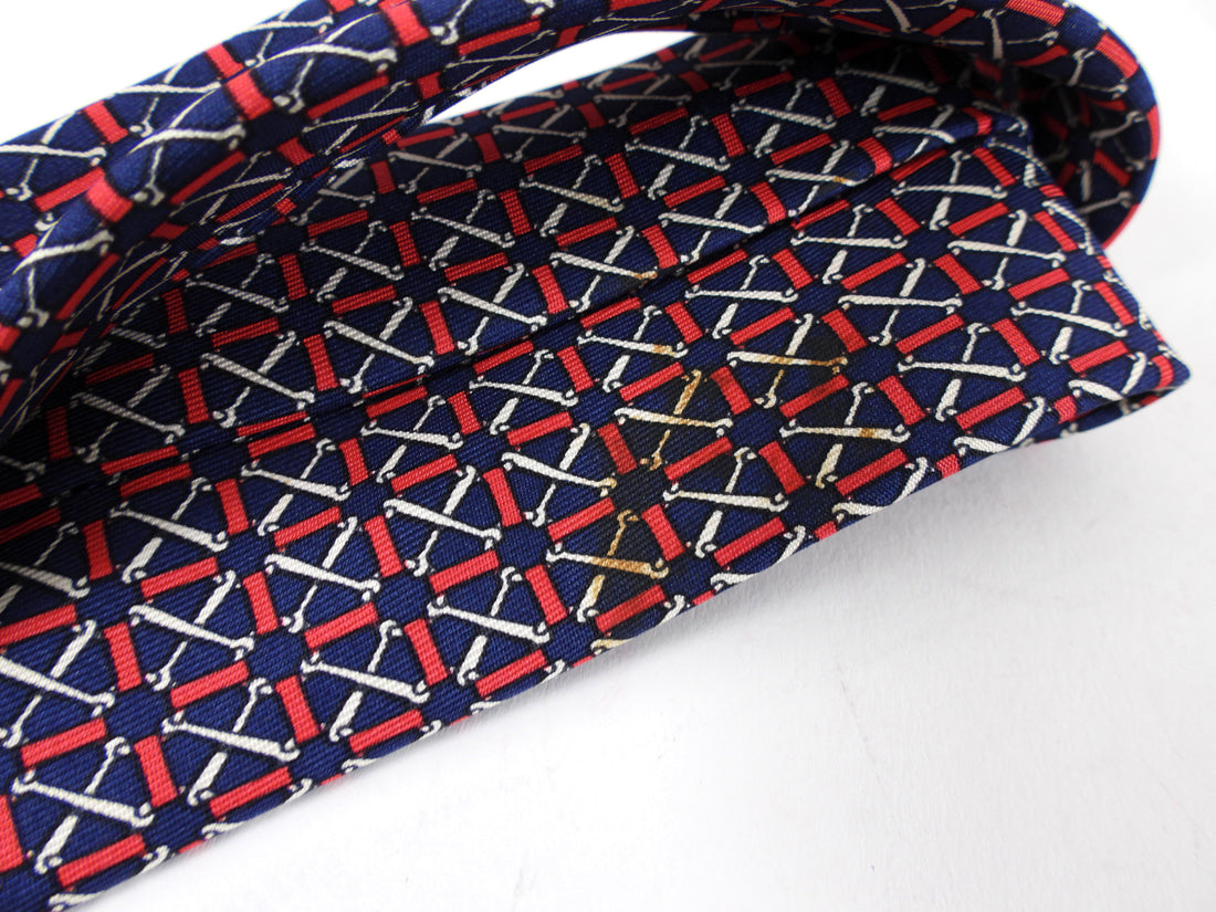 Hermes Vintage Silk Twill Pattern Tie