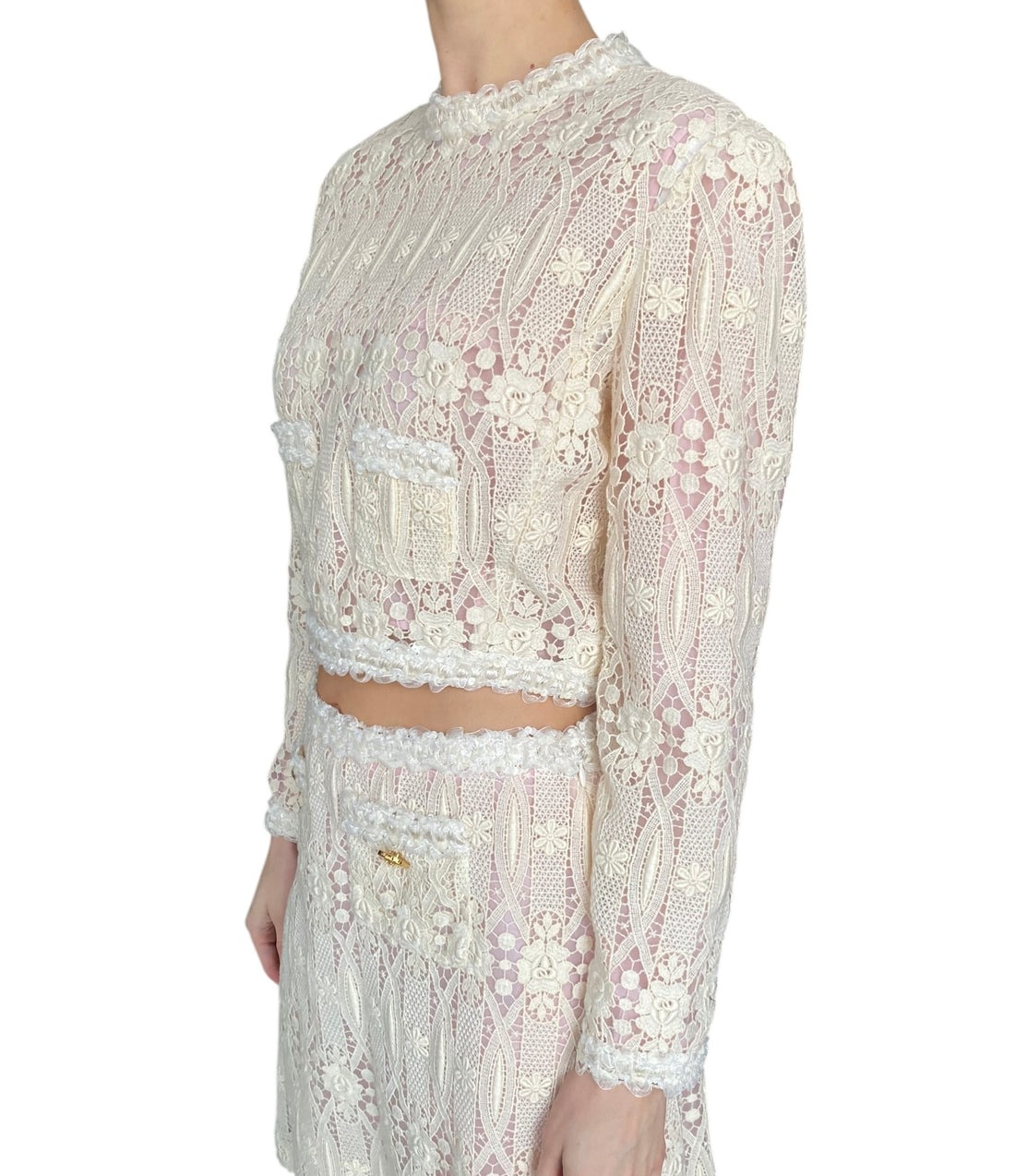 Giambattista Valli Ivory Lace 2-piece Skirt Set - IT 44 / US 8