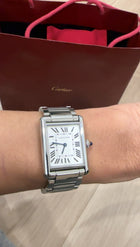 Cartier Tank Must Large Ref 4323 Stainless Quartz Wrist Watch