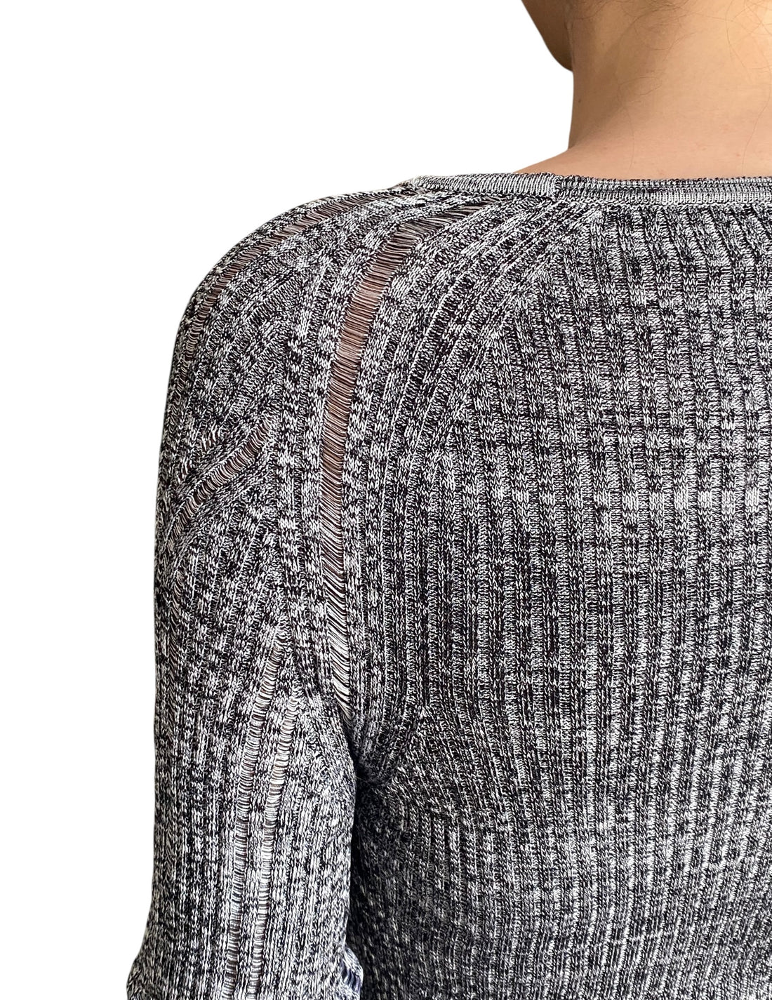 Acne Studios Grey Distressed Knit Sweater - L