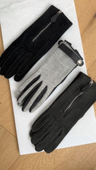 Hermes Black Suede Zip Detail Gloves - 6.5 / XS