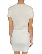 Anine Bing Ivory Ribbed Short Sleeve Mini Dress - M / US 6