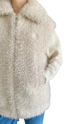 Moncler Ivory Archard Reversible Faux-Fur Hooded Down Vest - 0 / S / US 4-6