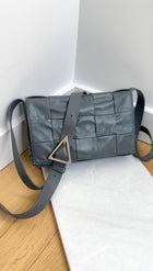 Bottega Veneta Grey Leather Woven Cassette Bag
