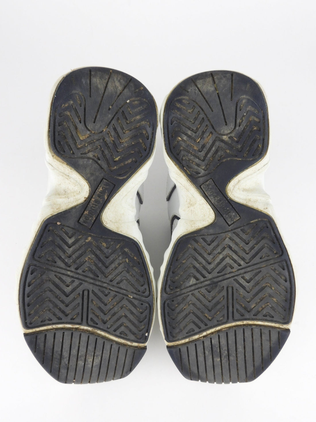 Acne Studios White and Black Leather Chunky Manhattan Sneakers