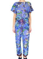 Pucci Blue Jungle Print Backless Jumpsuit - US 4