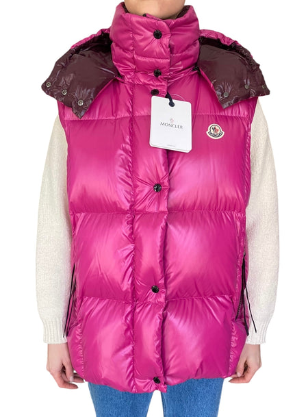 Moncler Pink Luzule Hooded Down Puffer Vest - 3 / L