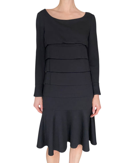 Chanel 01A Wool Ruffle Midi Dress - FR 38 / US 6