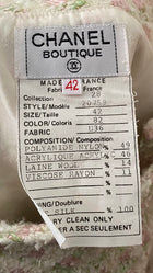 Chanel Vintage 1993 Pink & Green Gingham Tweed CC Button Skirt - FR 42 / US 8-10