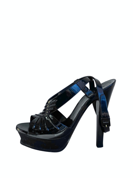 Saint Laurent Rubber Black Tribute Heels