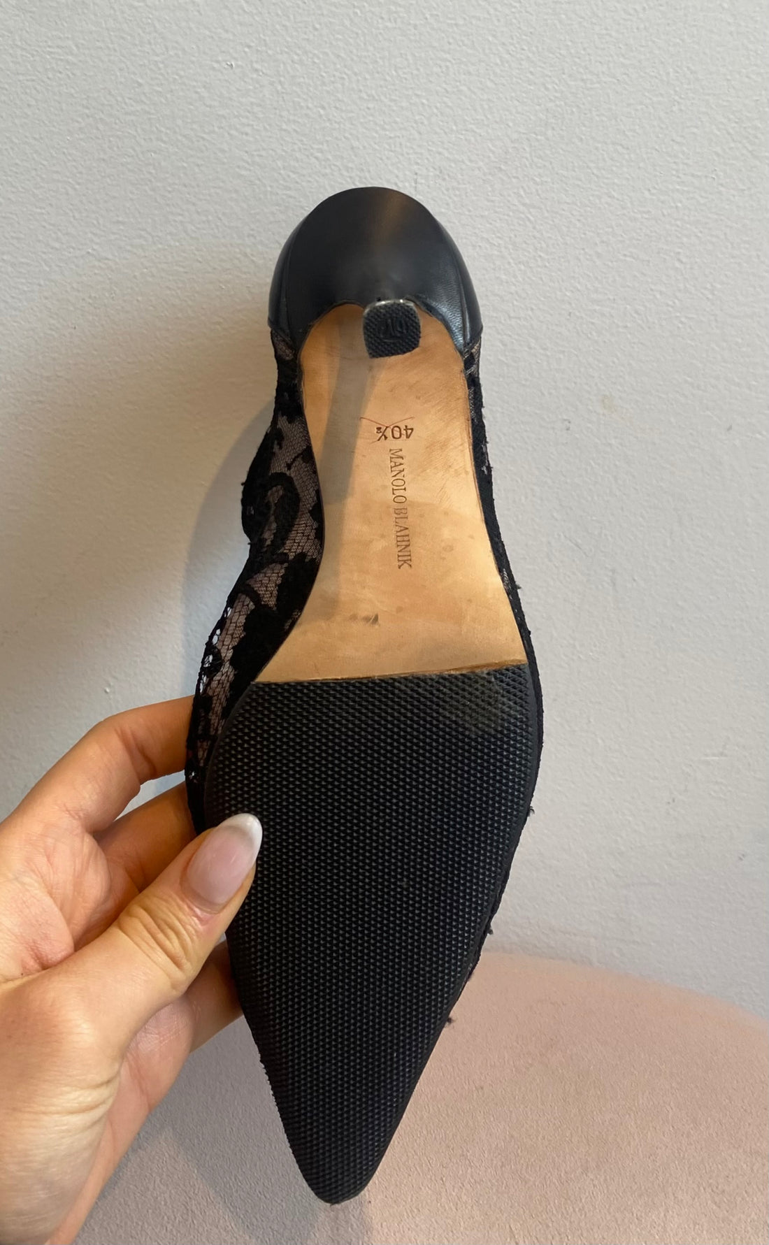 Manolo Blahnik Black Lace Bootie - 41