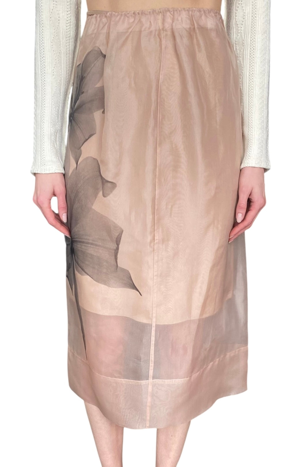 Herskind Dusty Pink "Kira" Silk Floral Midi Skirt  - IT 40 / US 6