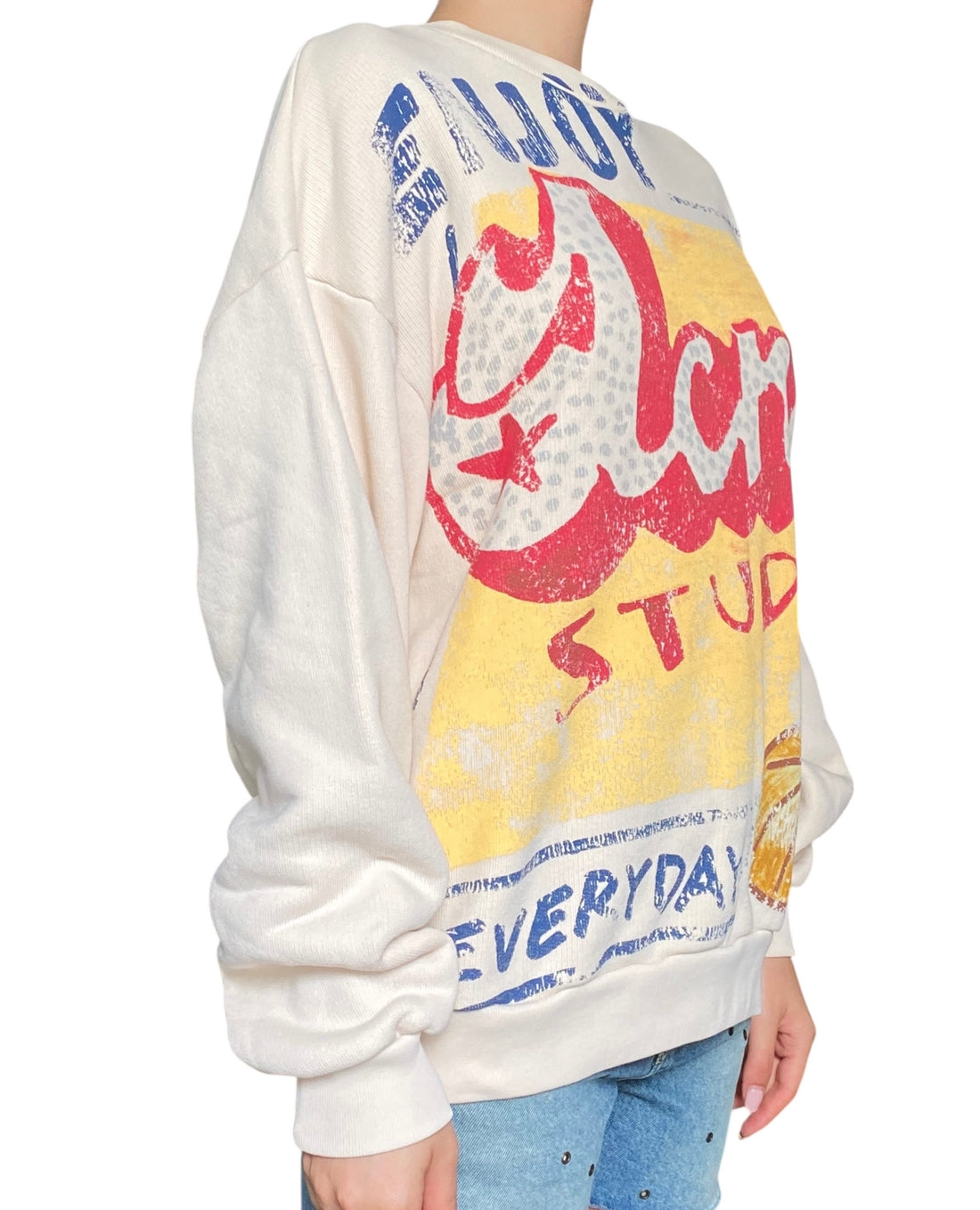 Acne Studio Ivory Graphic Print Oversized Crewneck - XXS