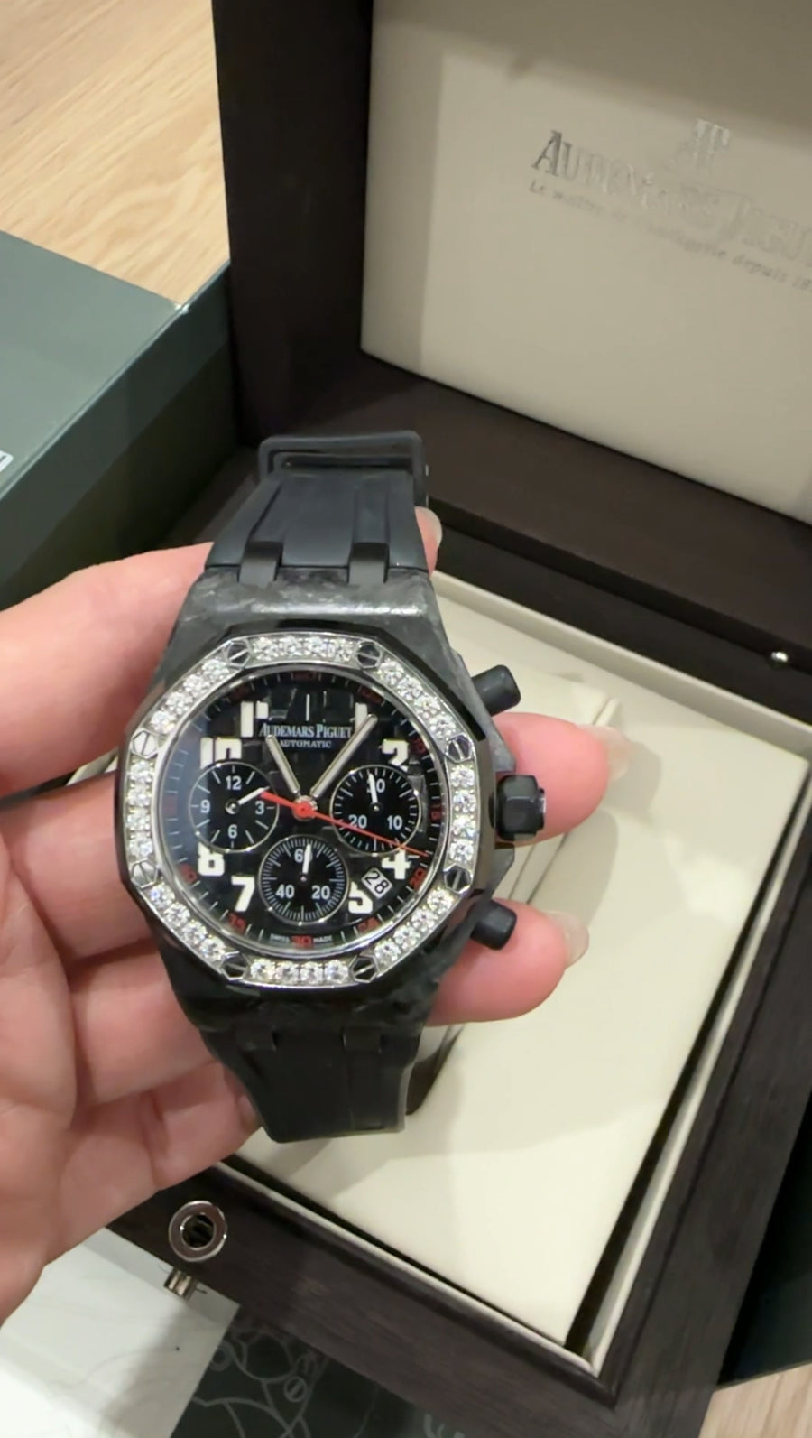 Audemars Piguet Royal Oak Offshore Chronograph Ladies Diamond Carbon Watch