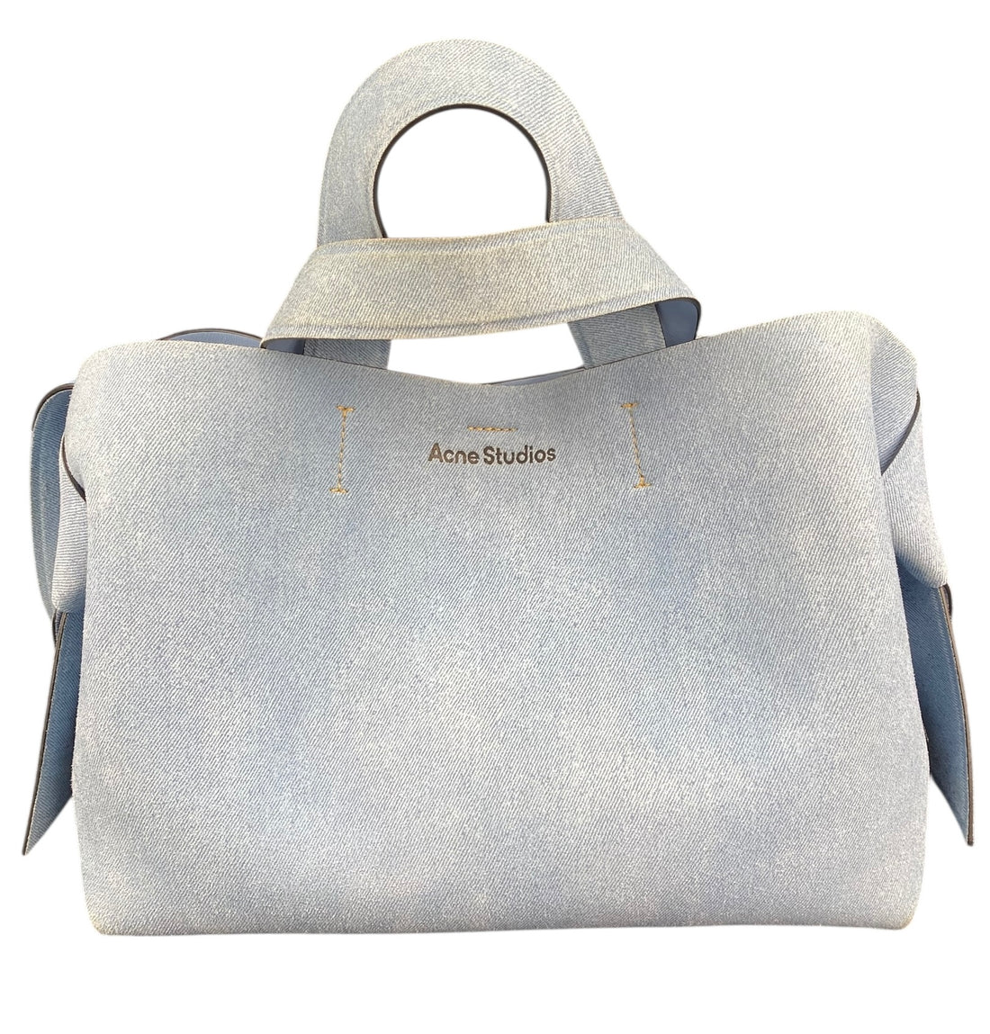 Acne Studios Blue Denim Suede Large Musubi Tote Bag