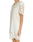 Ermanno Scervino White Lace Eyelet Cutout Mini Dress - IT 44 / US 8