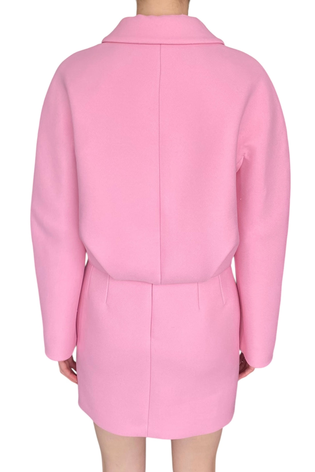 Versace Pink Calvary Twill Cropped Jacket - IT 40 / US 4