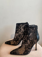 Manolo Blahnik Black Lace Bootie - 41