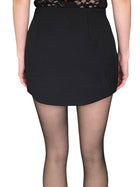 Area Black Crystal Buckle Wool Mini Skirt - US 4