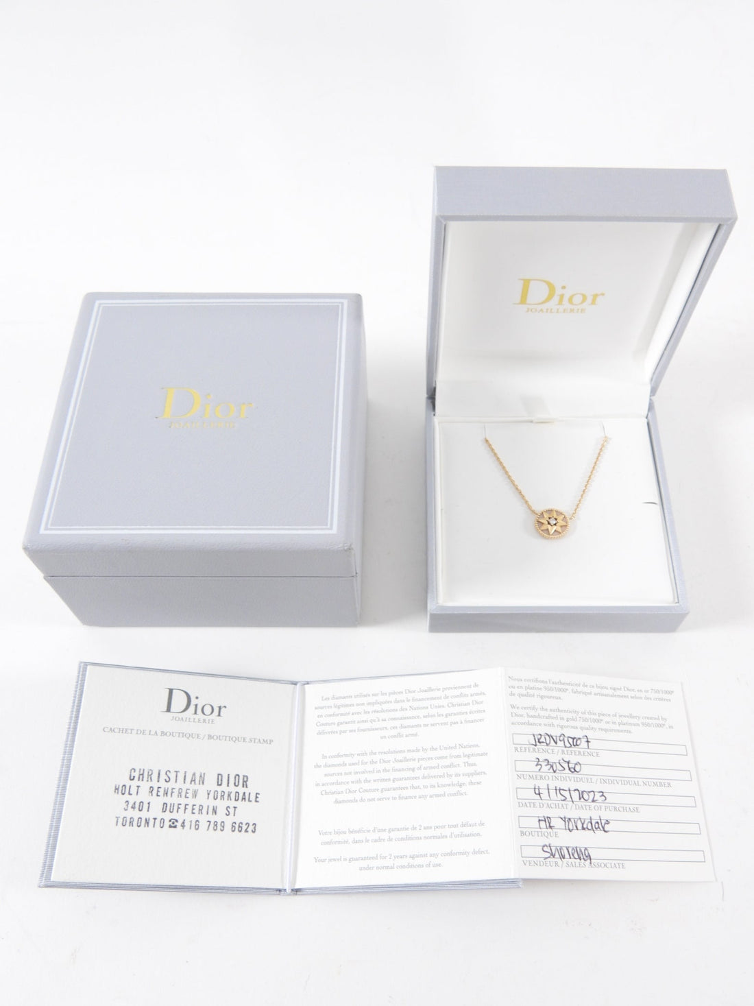 Christian Dior 18k Rose Gold Rose Des Vents Diamond Necklace