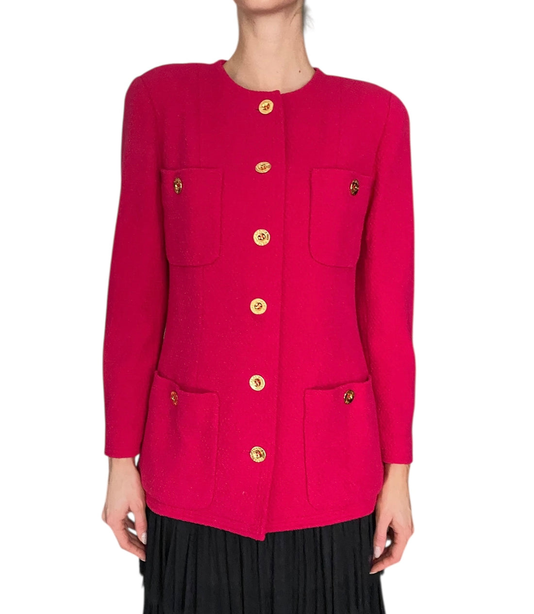 Chanel 1991 Pink Boucle Tweed Jacket - FR 40/ US 6-8