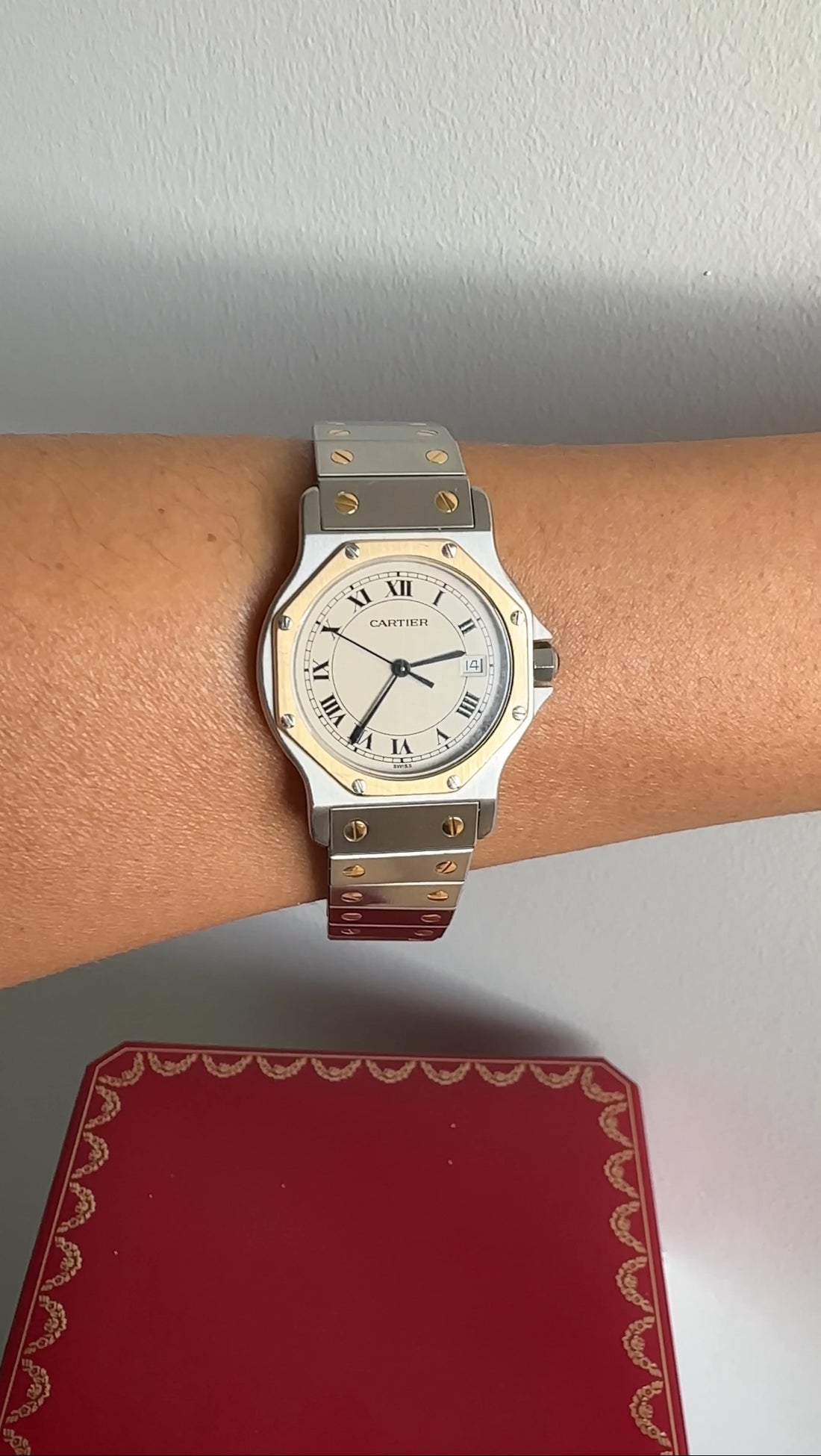 Cartier Santos Vintage Must de Cartier Octagon Stainless 18k Gold Watch