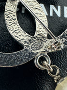 Chanel 00V Silvertone CC Faux Pearl Drop Brooch
