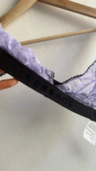 Versace Purple Logo Mesh Bra