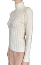 Smythe Ivory Pointelle Turtleneck Long Sleeve Top - S / US 4