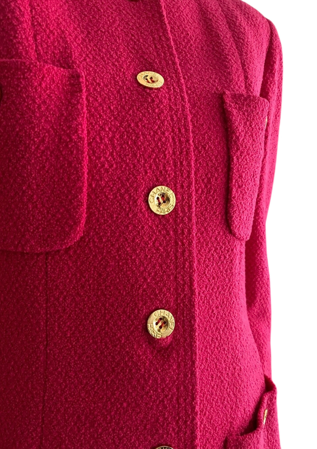 Chanel 1991 Pink Boucle Tweed Jacket - FR 40/ US 6-8