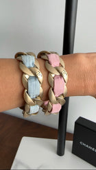 Chanel 09C Blue and Gold Chain Bracelet