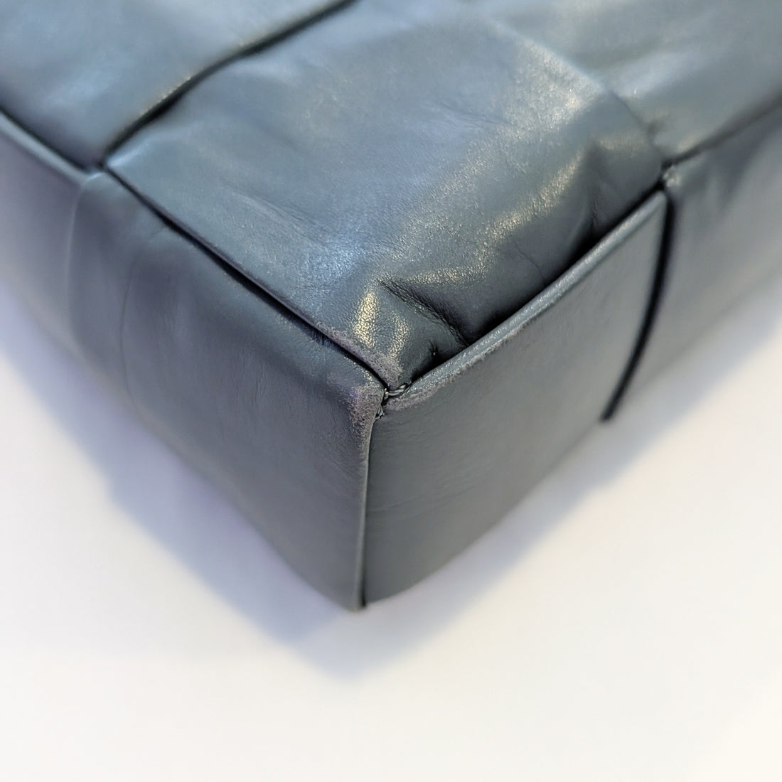 Bottega Veneta Grey Leather Woven Cassette Bag