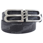 Balenciga Black BB Monogram Leather Belt - 70 (25.5-29.5