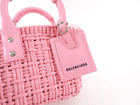 Balenciaga Pink Woven Bistro XXS Basket Crossbody Bag