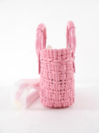 Balenciaga Pink Woven Bistro XXS Basket Crossbody Bag