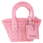 Balenciaga Pink Woven Bistro XXS Basket Crossbody Bag