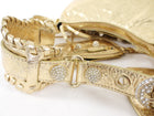 Balenciaga Cagole Gold Metallic Leather Giant Studs Strass Crystal Bag