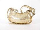Balenciaga Cagole Gold Metallic Leather Giant Studs Strass Crystal Bag