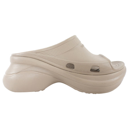 Balenciaga x Crocs Taupe Rubber Platform Pool Slides - 37