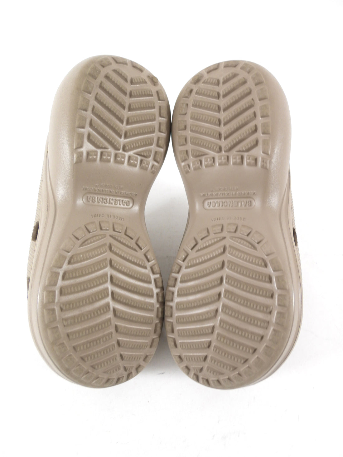 Balenciaga x Crocs Taupe Rubber Platform Pool Slides - 37