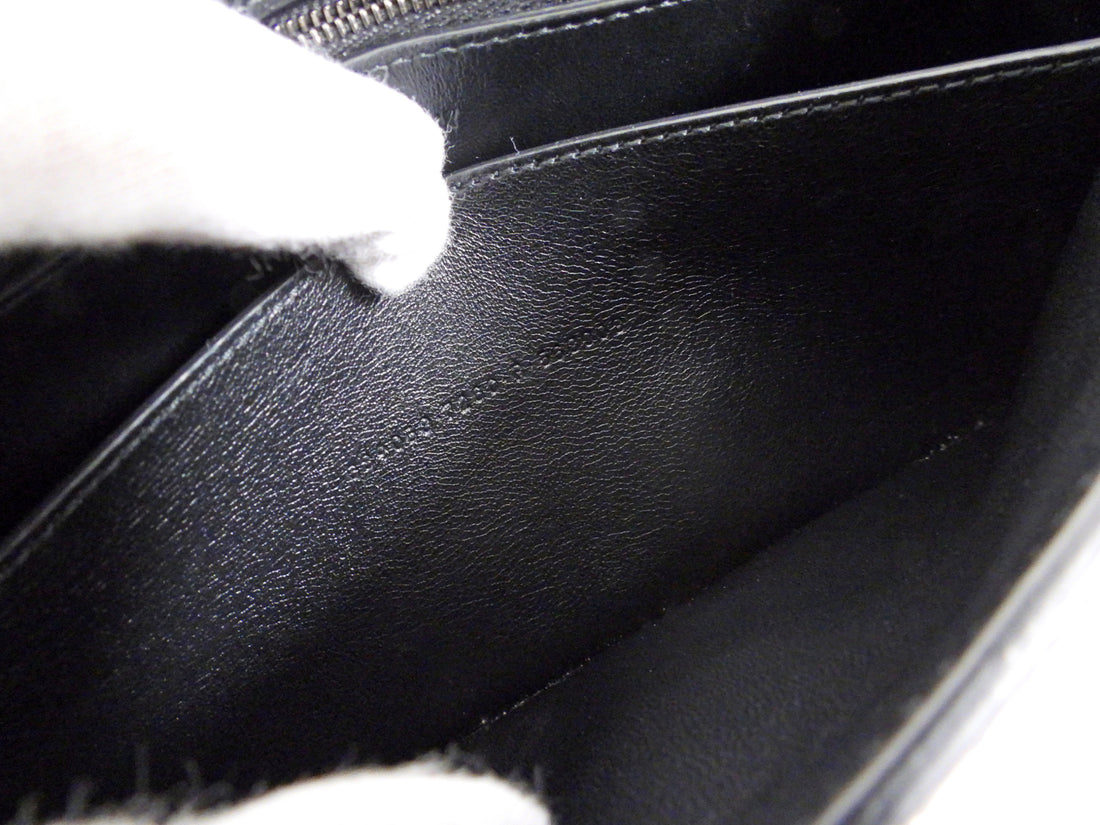 Balenciaga Black Croc Emboss Downtown Small Chain Hourglass Shoulder Bag