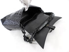 Balenciaga Black Croc Emboss Downtown Small Chain Hourglass Shoulder Bag