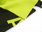 Balenciaga Black and Lime Green Logo Wool Shawl Scarf