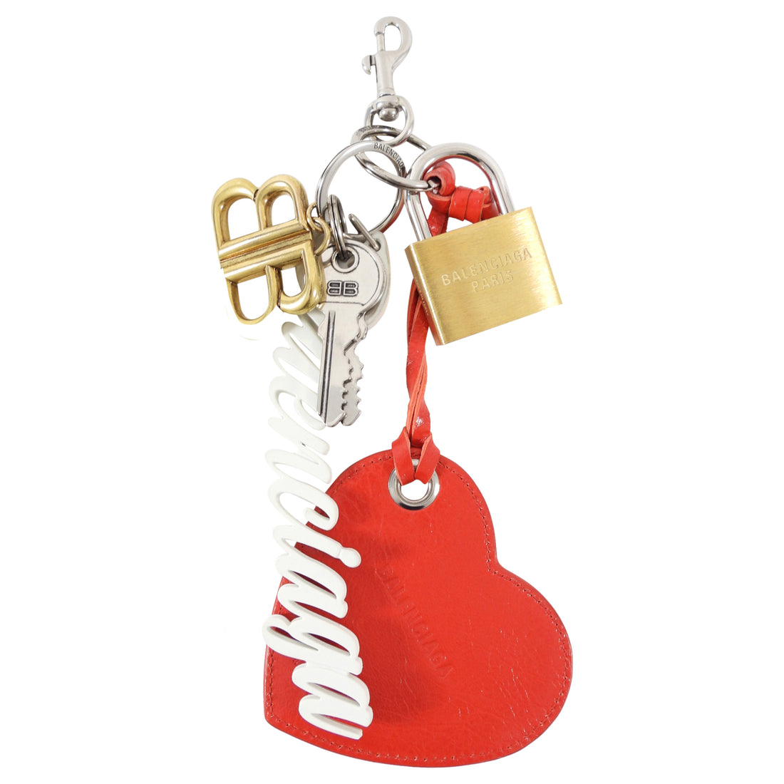 Balenciaga Paloma Bag Charm / Keychain Red Heart Mirror and Lock
