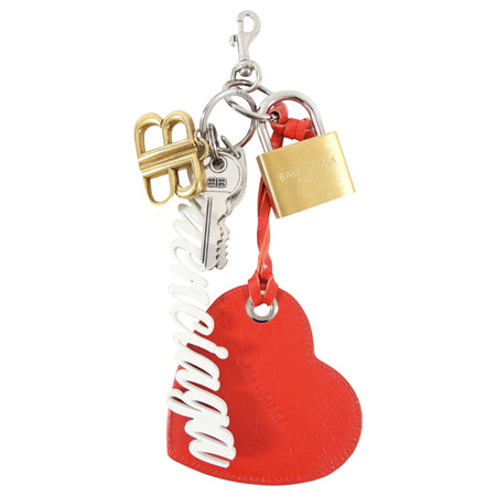 Balenciaga Paloma Bag Charm / Keychain Red Heart Mirror and Lock
