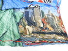 Balenciaga I Love New York blue Green Silk Wrinkle Scarf