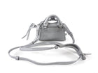 Balenciaga Silver Pewter Leather Super Nano Neo Classic City Bag