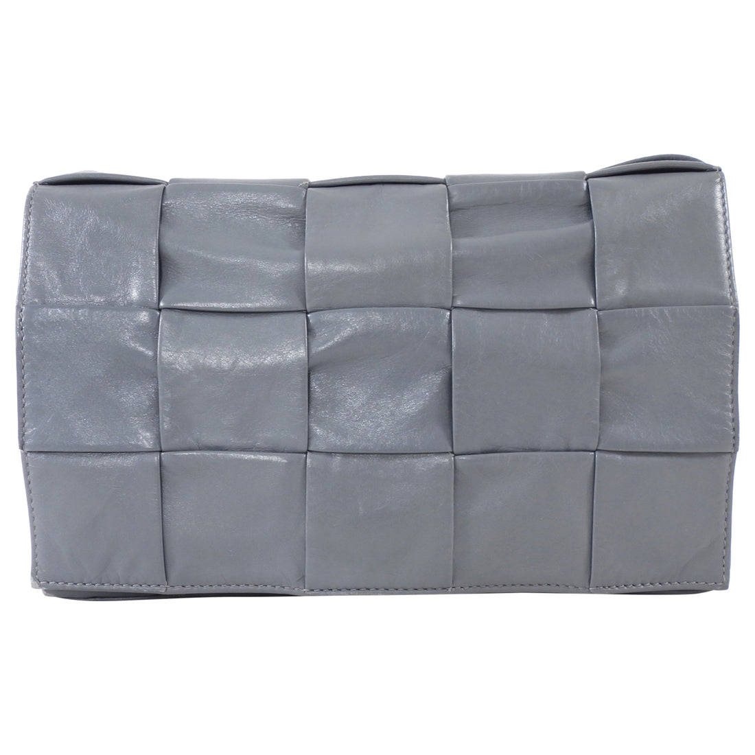 Bottega Veneta Grey Leather Woven Cassette Bag